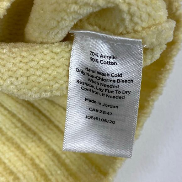 Talbots Size Small Light Yellow Crewneck Back Zip Pullover Soft Sweater - Picture 5 of 9